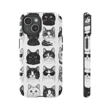 Load image into Gallery viewer, Black and White Cats Phone Case, Protective iPhone Cover
