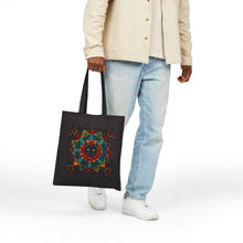 Load image into Gallery viewer, Floral Cat Mandala Tote Bag | Colorful Boho Cat Illustration
