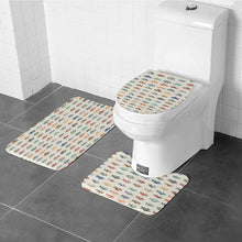 Load image into Gallery viewer, Colorful Fish Bathroom Rug Set, Fish Pattern Bathroom Set, Mat Non Slip Toilet Cover Set
