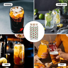 Load image into Gallery viewer, Glass Tumbler with Straw Cute Ladybug Design Bamboo Lid Iced Coffee Cup Gift 16 oz
