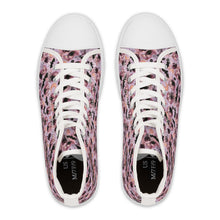 Load image into Gallery viewer, Pink Pansy Pattern High Top Sneakers
