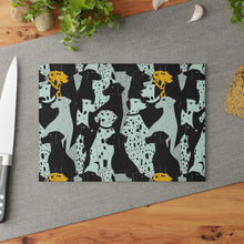 Load image into Gallery viewer, Dalmatian Pattern Glass Cutting Board | Dotted Dog Kitchen Decor
