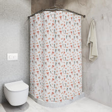 Load image into Gallery viewer, Watercolor Sea Creatures Shower Curtain | Seahorse Jellyfish Starfish Pattern
