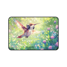 Load image into Gallery viewer, Hummingbird Desk Mat: Colorful Romantic Office Decor, Animal Lover Gift
