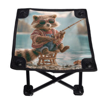 Load image into Gallery viewer, Funny Raccoon Fishing Stool, Foldable Camping Seat, Gift for Fisherman, Outdoor Chair,Personalized Fishing Chair
