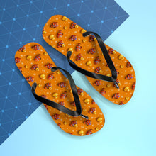 Load image into Gallery viewer, Orange Flip Flops – Rubber Duck Clown Fish Design
