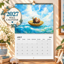 Load image into Gallery viewer, Snail Calendar 2027, Funny Snail Wall Calendar, Cute Snail Art, Quirky Snail Lover Gift
