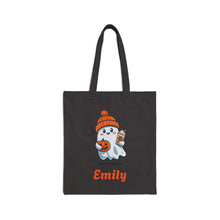 Load image into Gallery viewer, Personalized Halloween Tote Bag: Custom Name Canvas Candy Bag
