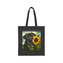 Load image into Gallery viewer, Black Pug Tote Bag, Stained Glass Sunflower Dog Bag, Gift for Pug Lover, Pug Mom Gift, Black Pug Gifts, Dog Lover Tote
