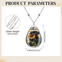 Load image into Gallery viewer, Custom Pug Necklace: Stained Glass Sunflower Art, Stainless Steel Pendant
