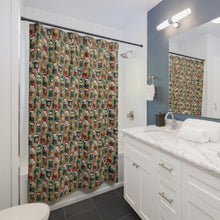 Load image into Gallery viewer, Christmas Animal Shower Curtain, Festive Holiday Bathroom Decor
