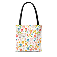 Load image into Gallery viewer, Whimsical Easter Tote Bag - Bunny &amp; Egg Design for Spring, Reusable Shopping Bag, Cute Gift for Easter Basket, Spring Decor, Eco-Friendly
