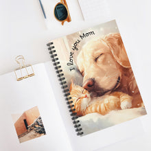 Load image into Gallery viewer, Labrador and Cat Spiral Notebook
