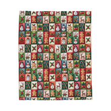 Load image into Gallery viewer, Christmas Patchwork Animals Velveteen Plush Blanket
