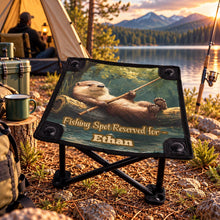 Load image into Gallery viewer, Personalized Otter Fishing Stool, Custom Camping Chair for Fisherman
