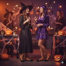 Load image into Gallery viewer, Halloween High Top Sneakers – Spooky Orange Canvas
