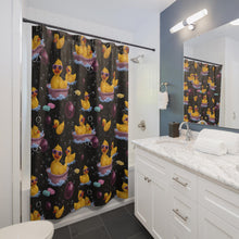 Load image into Gallery viewer, Rubber Duck Shower Curtain: Whimsical Bath Decor, Kids Bathroom
