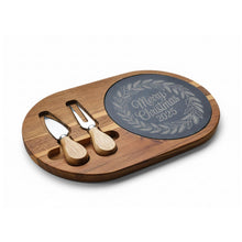 Load image into Gallery viewer, Engraved Acacia Wood Charcuterie Board with Knives
