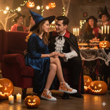 Load image into Gallery viewer, Halloween High Top Sneakers – Spooky Orange Canvas
