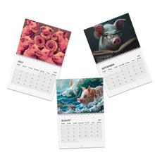 Load image into Gallery viewer, Pig Calendar 2027, Cute Pig Wall Calendar, Funny Pig Art, Pig Lover Gift, Farm Animal Calendar
