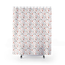 Load image into Gallery viewer, Watercolor Sea Creatures Shower Curtain | Seahorse Jellyfish Starfish Pattern
