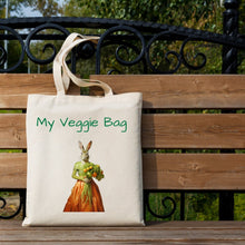Load image into Gallery viewer, Custom Animal Canvas Tote Bag, Veggie Bag Design
