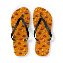 Load image into Gallery viewer, Orange Flip Flops – Rubber Duck Clown Fish Design
