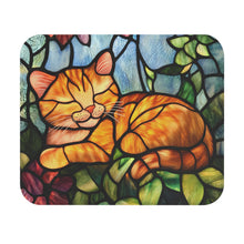 Load image into Gallery viewer, Stained Glass Ginger Cat Mouse Pad, Non-Slip Desk Accessory
