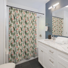 Load image into Gallery viewer, Tropical Flamingo Shower Curtain, Exotic Bathroom Decor

