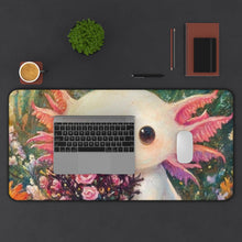 Load image into Gallery viewer, Axolotl Desk Mat, Animal Mousepad, Floral Office Decor
