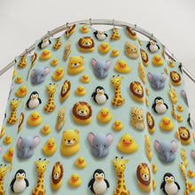 Load image into Gallery viewer, Whimsical Animal Shower Curtain – Playful Kids Bathroom Decor
