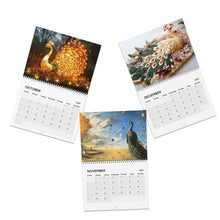 Load image into Gallery viewer, Peacock Calendar 2027, Colorful Peacock Wall Calendar, Peacock Lover Gift, Bird Lover Gift, Nature Calendar, Elegant Bird Decor
