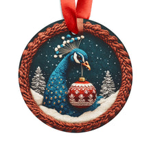 Load image into Gallery viewer, Peacock Knitted Design Acrylic Ornament

