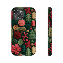 Load image into Gallery viewer, 3D Christmas Floral Phone Case, Holiday Tough Cover
