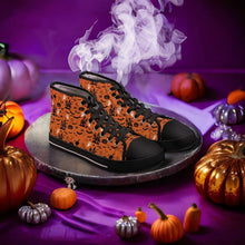 Load image into Gallery viewer, Halloween High Top Sneakers – Spooky Orange Canvas
