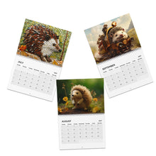 Load image into Gallery viewer, Hedgehog Calendar 2027, Cute Hedgehog Wall Calendar, Hedgehog Lover Gift, Woodland Animal Art
