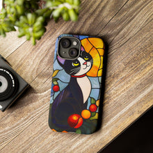 Load image into Gallery viewer, Stained Glass Cat Phone Case, Protective, Cat Lover Gift
