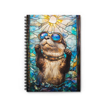 Load image into Gallery viewer, Cute Otter Spiral Notebook – Stained Glass Design, Ruled Line Journal
