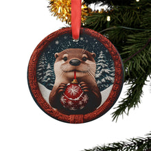Load image into Gallery viewer, Cute Otter Christmas Ornament: Acrylic Holiday Tree Decoration
