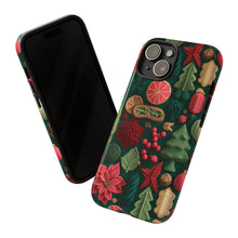Load image into Gallery viewer, 3D Christmas Floral Phone Case, Holiday Tough Cover
