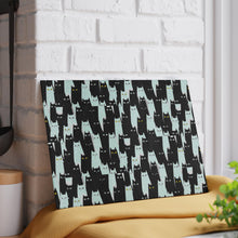Load image into Gallery viewer, Black and White Cat Pattern Glass Cutting Board | Cute Cat Kitchen Decor
