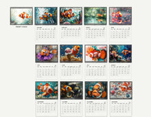 Load image into Gallery viewer, Clownfish Calendar 2027, Cute Clownfish Wall Calendar, Clownfish Lover Gift, Ocean Animal Art
