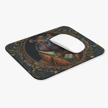 Load image into Gallery viewer, Victorian Hippo Portrait Mouse Pad , Steampunk Gentleman Animal Art, Gift for Animal Lovers

