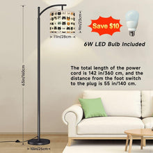Load image into Gallery viewer, Cat Print Floor Lamp: Black Metal Arch, Dimmable LED, Linen Shade, Housewarming gift for new home, Gift for animal lovers,Christmas gift
