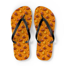 Load image into Gallery viewer, Orange Flip Flops – Rubber Duck Clown Fish Design
