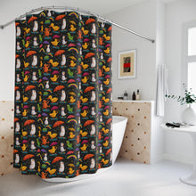 Load image into Gallery viewer, Penguins and Ducks Shower Curtain – Whimsical Kids Bathroom Decor
