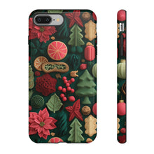 Load image into Gallery viewer, 3D Christmas Floral Phone Case, Holiday Tough Cover
