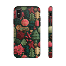 Load image into Gallery viewer, 3D Christmas Floral Phone Case, Holiday Tough Cover
