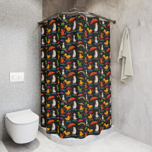 Load image into Gallery viewer, Penguins and Ducks Shower Curtain – Whimsical Kids Bathroom Decor

