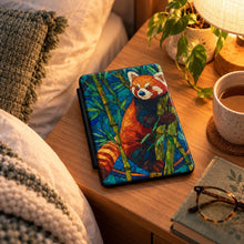 Load image into Gallery viewer, Personalized Red Panda Kindle Case, Stained Glass eReader Cover, Book Lover Gift
